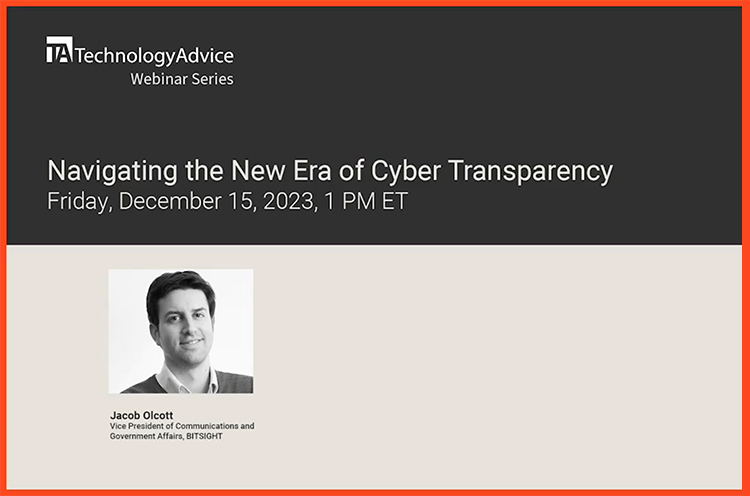 Navigating the New Era of Cyber Transparency webinar intro slide