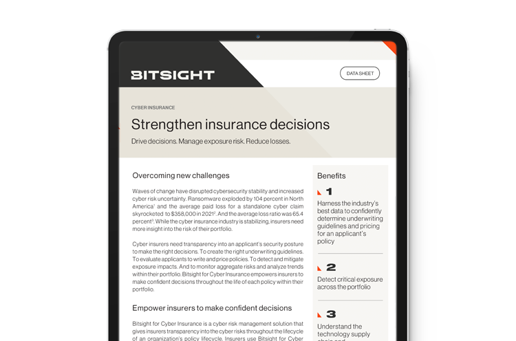 BitSight for cyber insurance datasheet