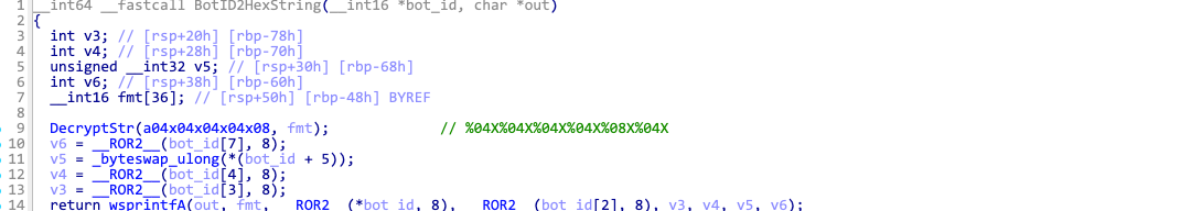 Figure 14- Bot ID string