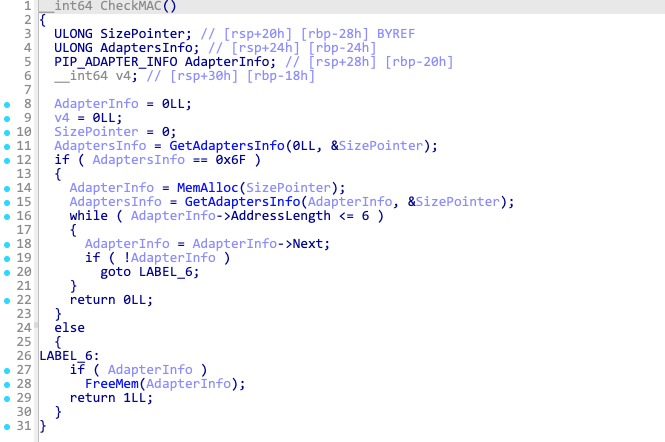 Latrodectus Figure 4- MAC address check