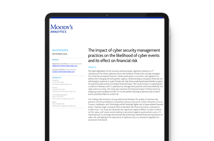 Leveraging Bitsight analytics, Moody's finds that cyber incidents not only impact stock price; they can also contribute to financial risk and credit quality.