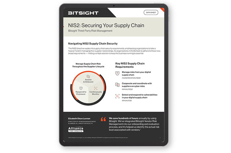 NIS2 Supply Chain Datasheet bitsight 