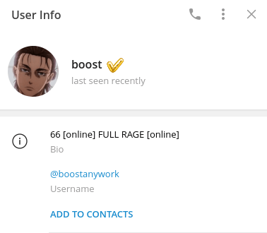 telegram boost user